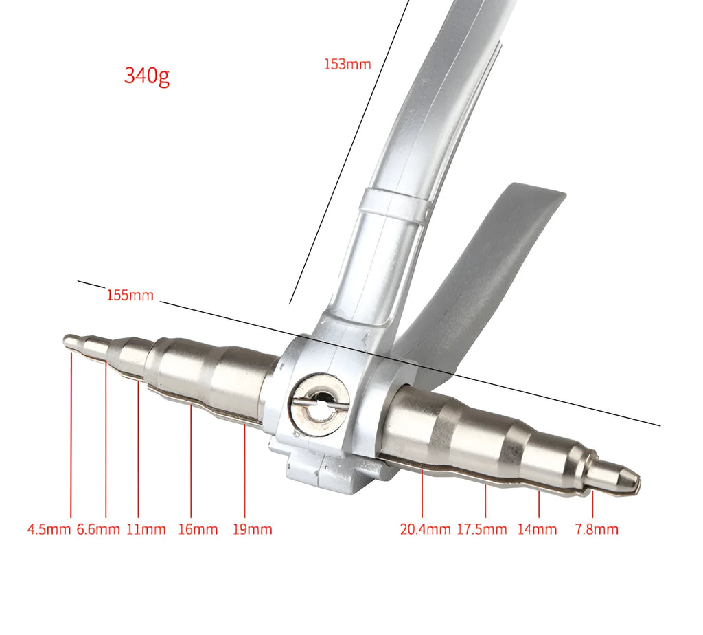 Manual tube expander tool in black or silver for expanding 6-22mm copper tubing.
