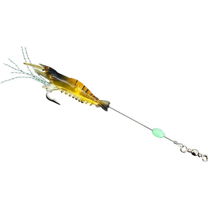 Luer soft plastic fishing lure with integrated hook in six colour variations including luminous and transparent options