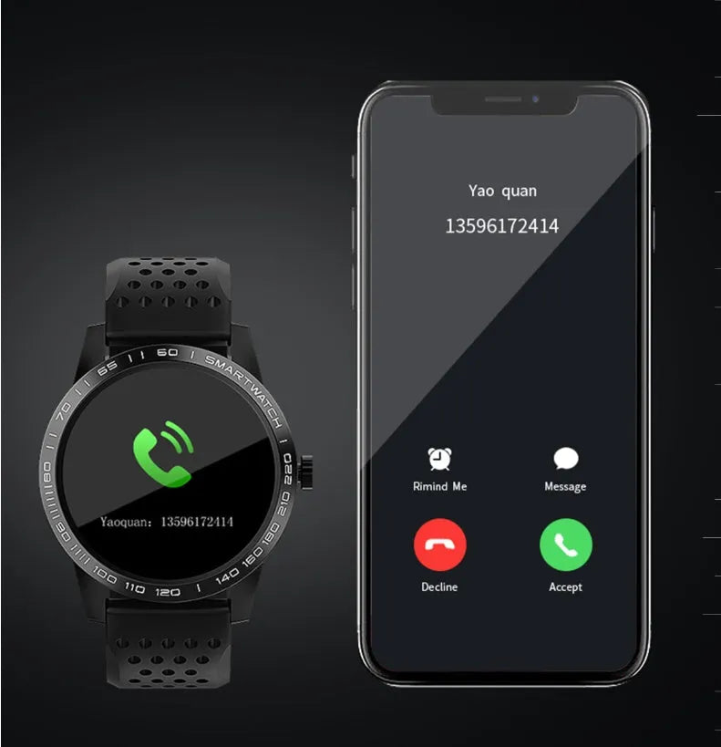 T2 smart bracelet with colour screen showing heart rate and step count data