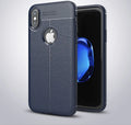 WeFor black PU leather and silicone phone case for OnePlus 5, 5T, and 6 models on a table.