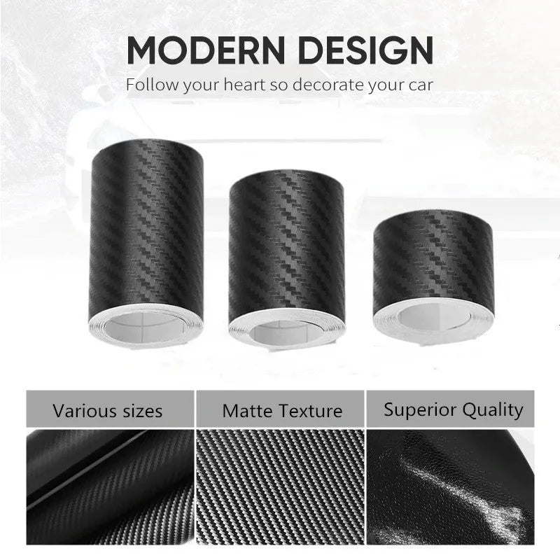 Matte carbon fibre roll for car door sill protection in various widths