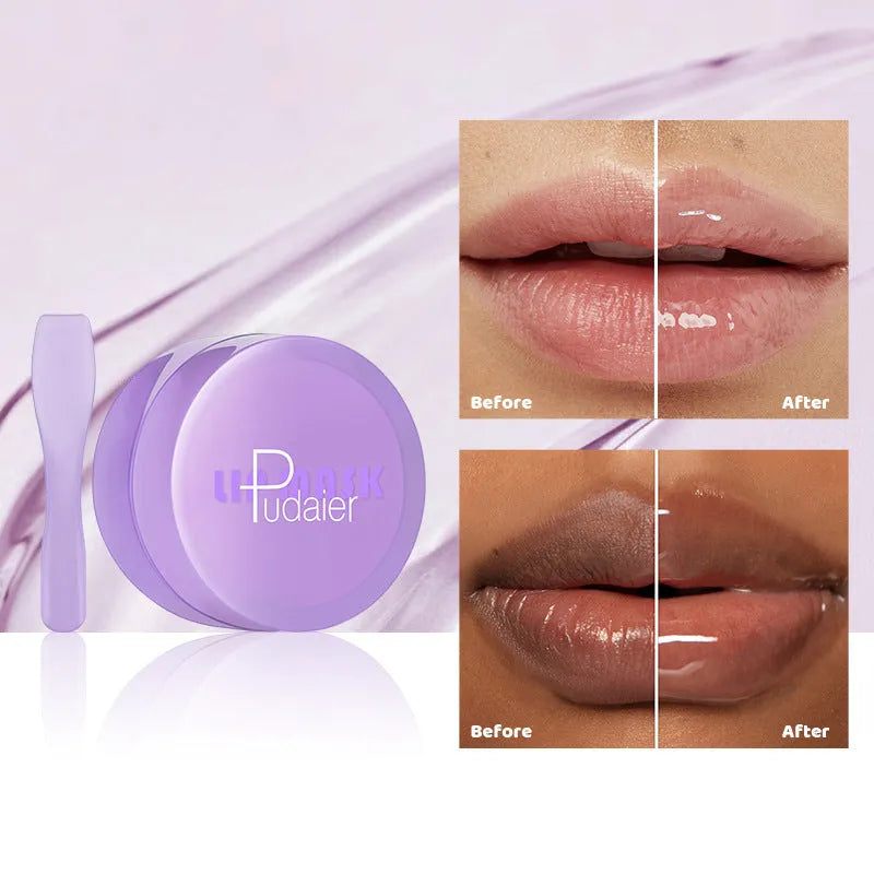 Lip balm exfoliating mask treatment tube with silicone lip scrubber tool
