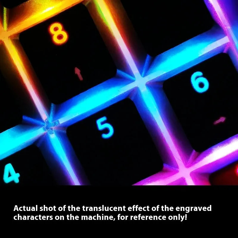 134-key PBT mechanical keyboard keycap set in sky blue gradient with positive engraving, OEM height, 290 x 160 x 30 mm