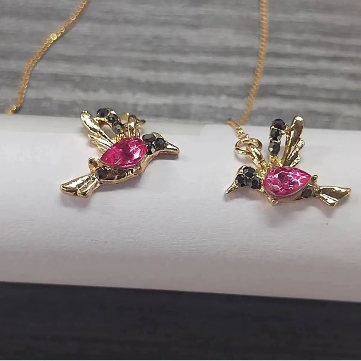 Women's bird hanging long earrings with mixed zirconium wings design in alloy construction with electroplating