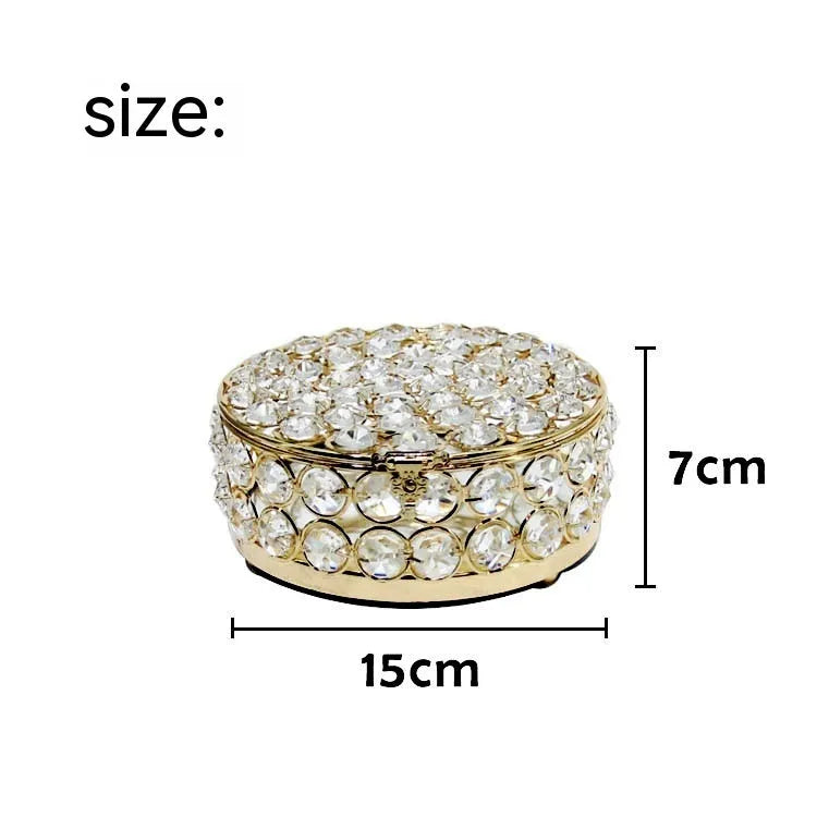 European style metal jewelry storage box with French gold finish