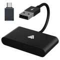 Car wired to wireless Android system adaptor for CARPLAY vehicles in black and white options