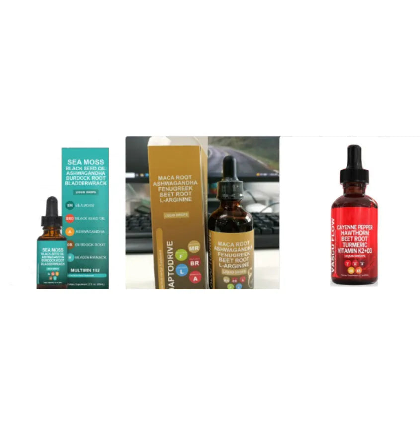 60ml bottle of vitamin D3 K2 hawthorn fruit supplement liquid drops with dropper
