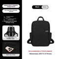 Large women's travel backpack with multiple compartments in apricot colour
