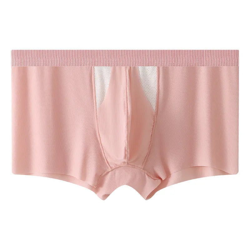 Ice silk sports shorts with double-layer hole bag design in a selection of colours on a white background.