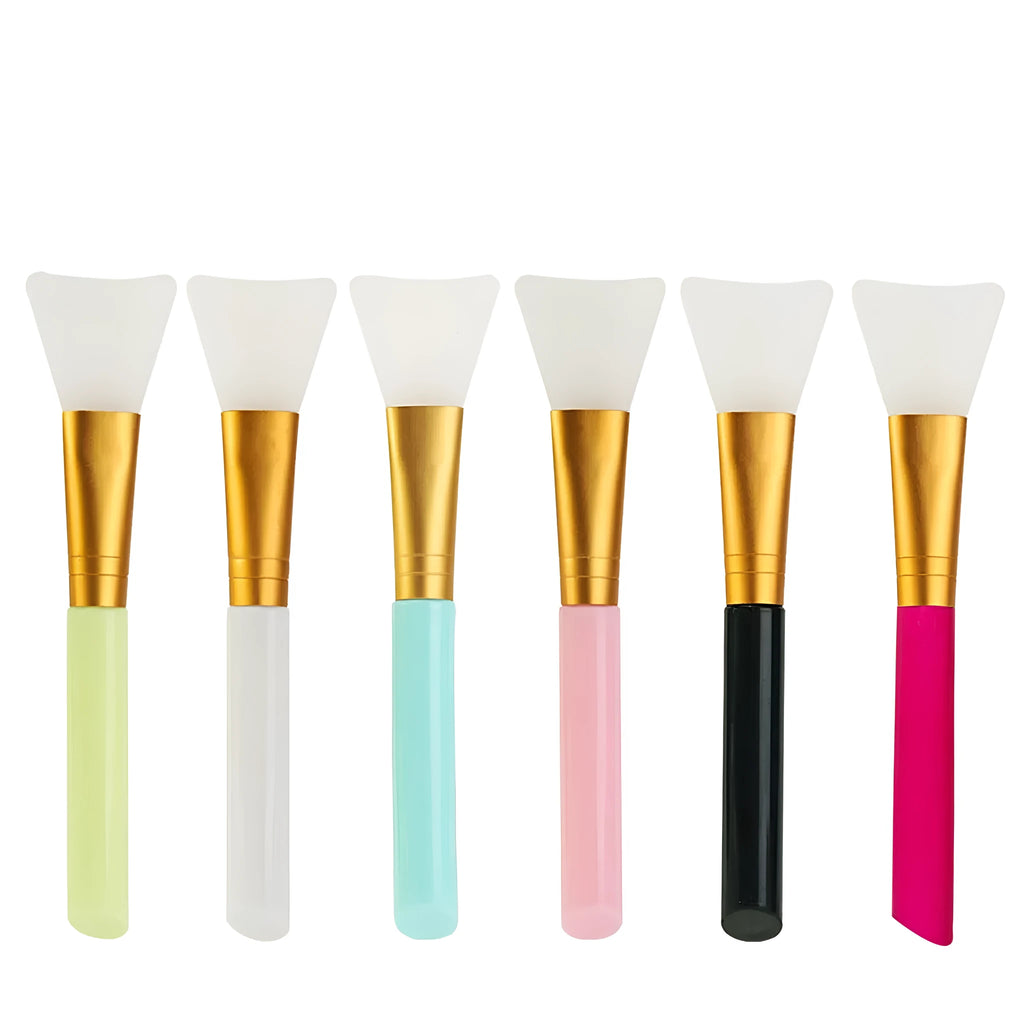 Reusable silicone face and body mask applicator spatula tool in choice of six colours.