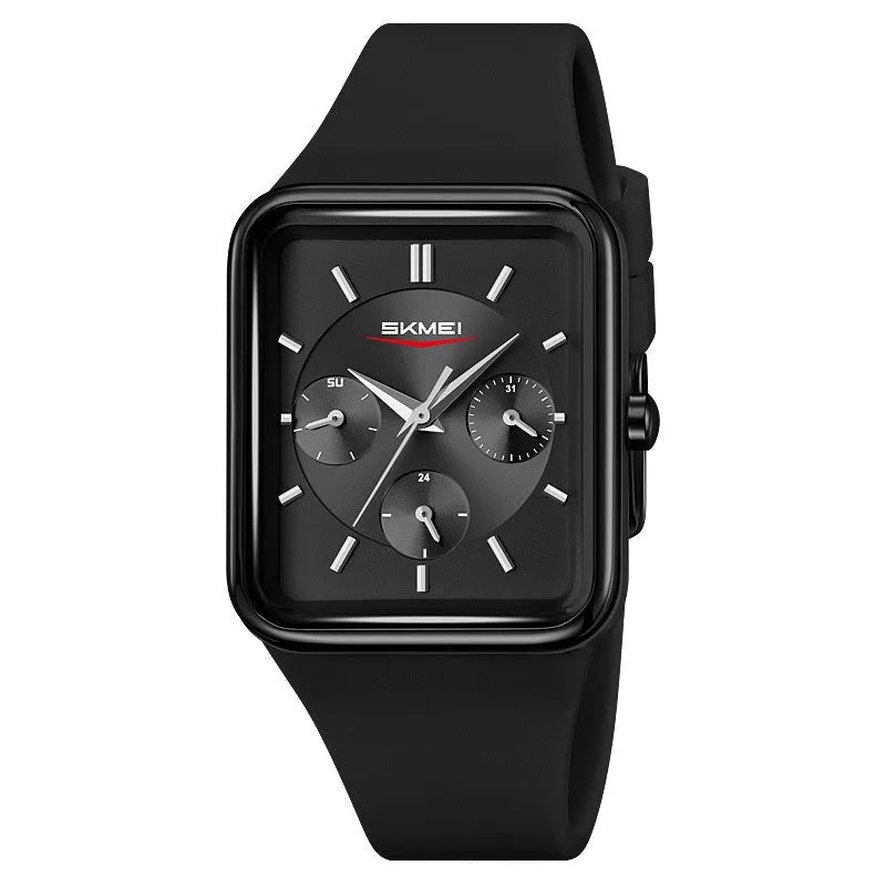 Square silicone waterproof digital watch for girls with 10.8mm thickness in multiple colour options