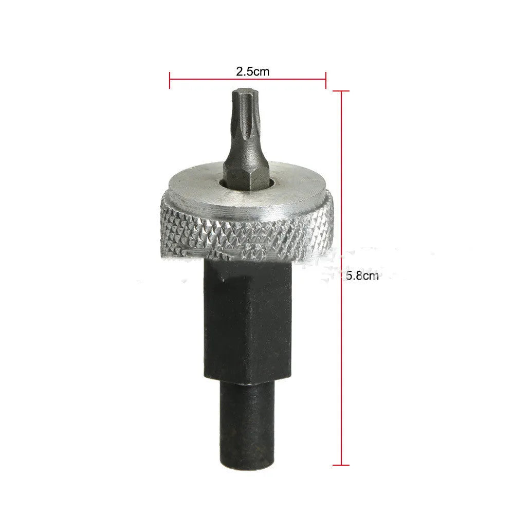 Ignition module clamping wrench tool made of carbon steel with knurled aluminium knobs on the handle.