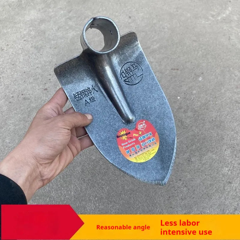 Stainless steel agricultural pointed hoe with a steel horse pointed tip for ploughing