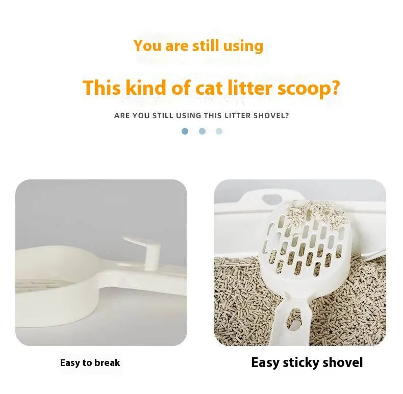 Black metal cat litter scoop with 0.8cm gap spacing between alloy tines