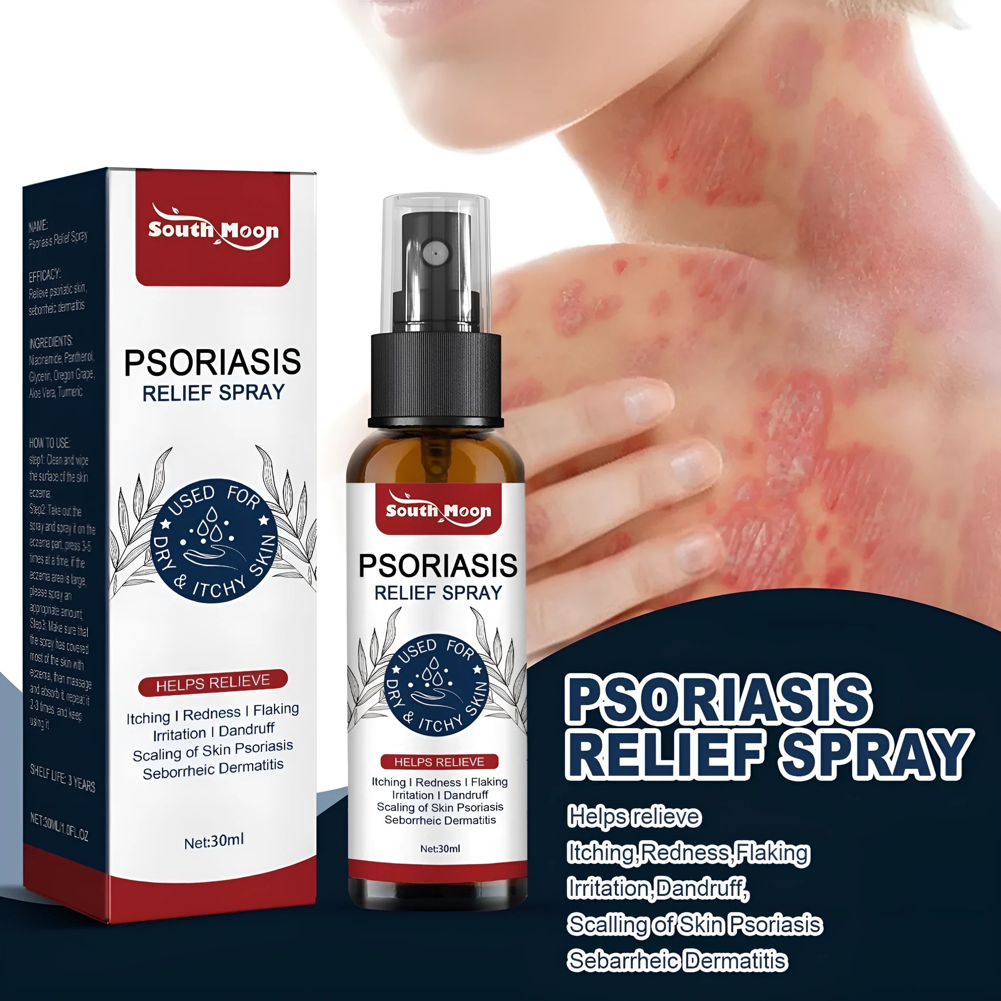 30ml bottle of nursing care spray with glycerin, allantoin, panthenol, and aloe vera extract.