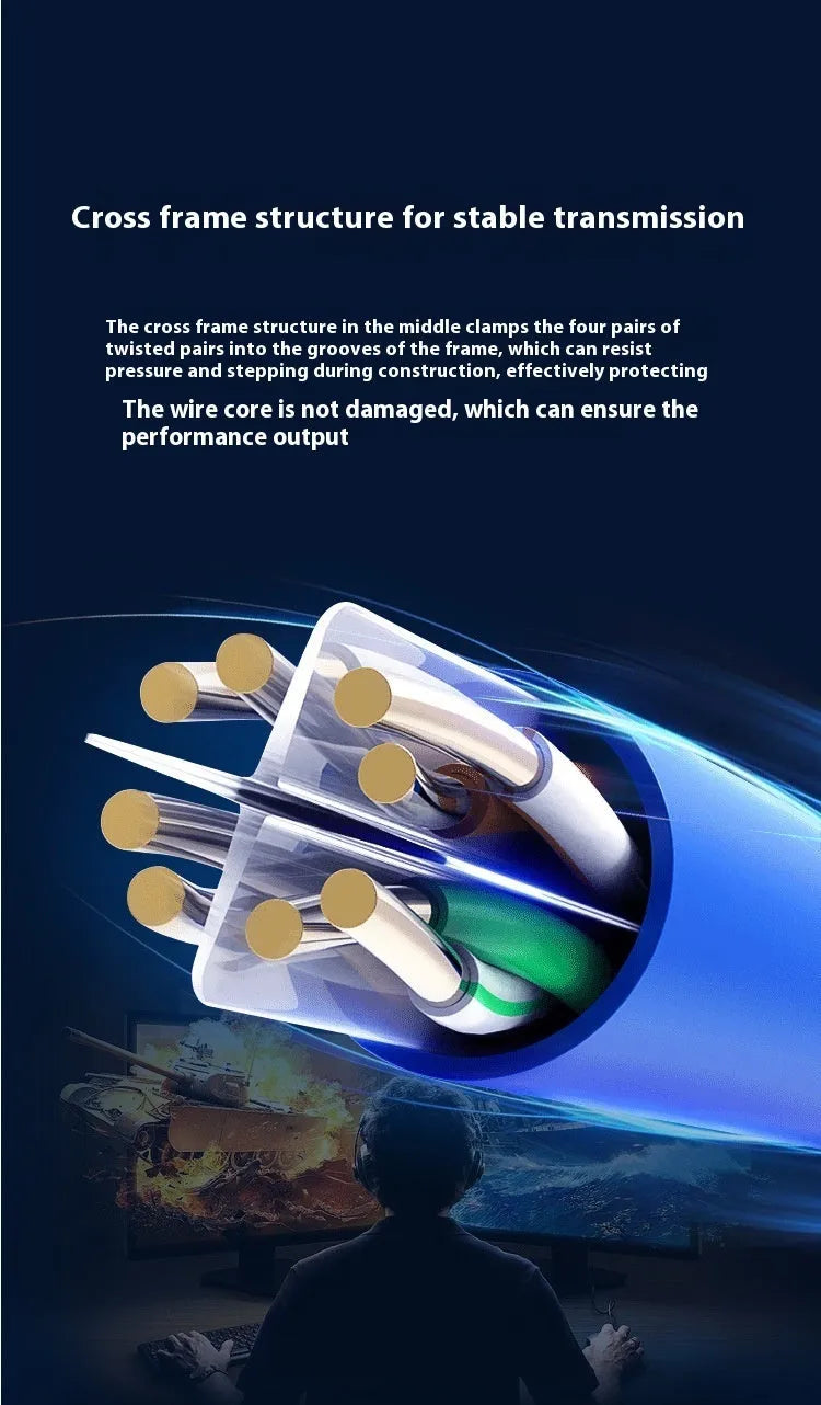 Blue and grey 305 metre reels of Cat6A oxygen-free copper network cable for 10G Ethernet installations.