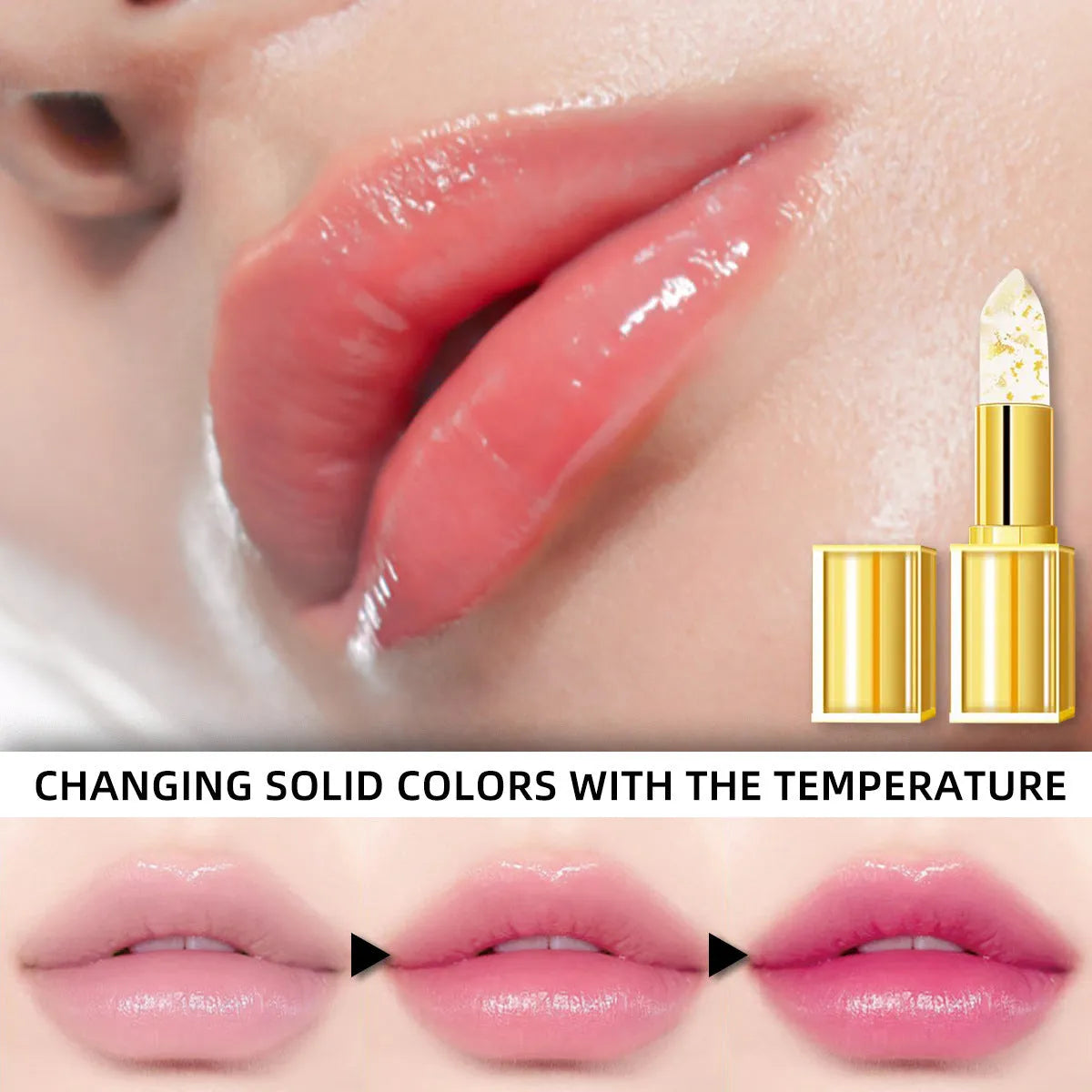 Anti-smudge gilding warm colour-changing lipstick in 3.5g size with universal formula