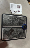 Wireless remote control foot massage cushion with LCD display and leather surface in English-style colour