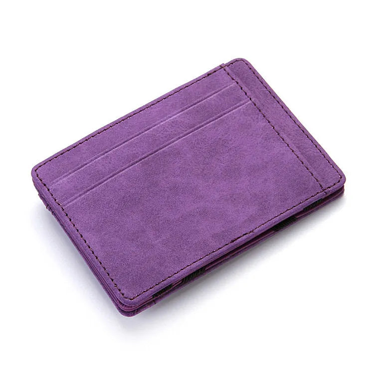 PU leather magic wallet with RFID protection, zipper coin compartment and five colour options