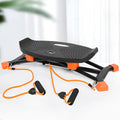 Black mini fitness skiing machine JS101A model with elastic hand straps for home exercise