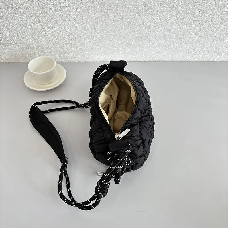 Women's lightweight nylon messenger bag pillow shape crossbody shoulder bag