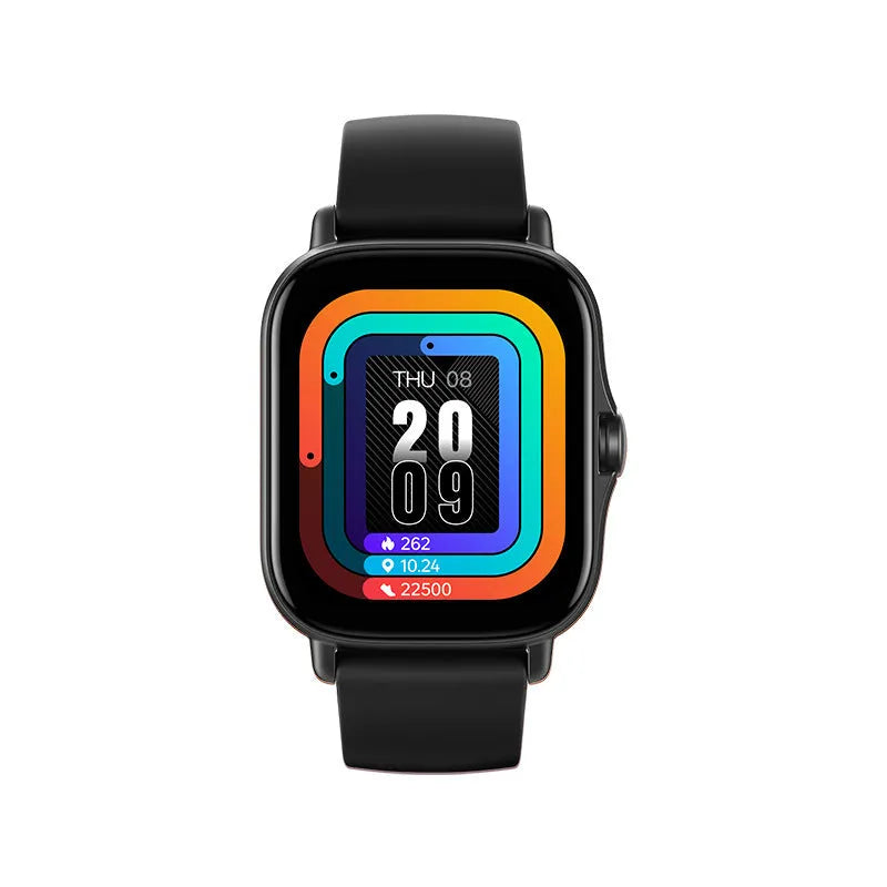 GT20 smart Bluetooth fitness watch with 1.75-inch touchscreen displaying heart rate monitor interface