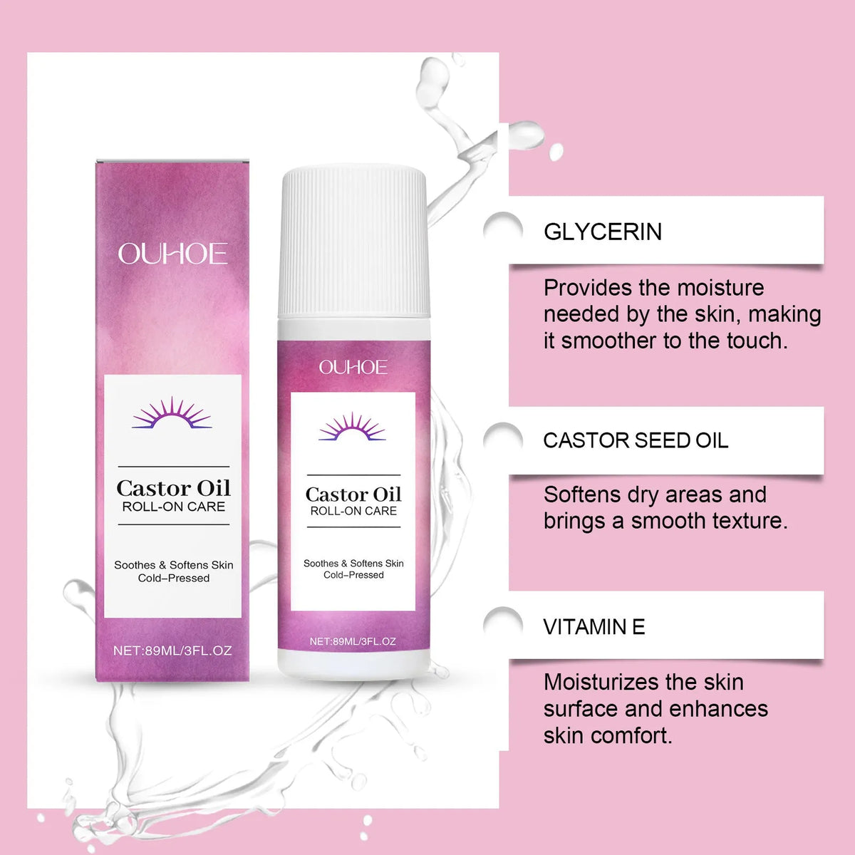 89ml body moisturising ball treatment oil bottle for universal skin types in body care kit packaging