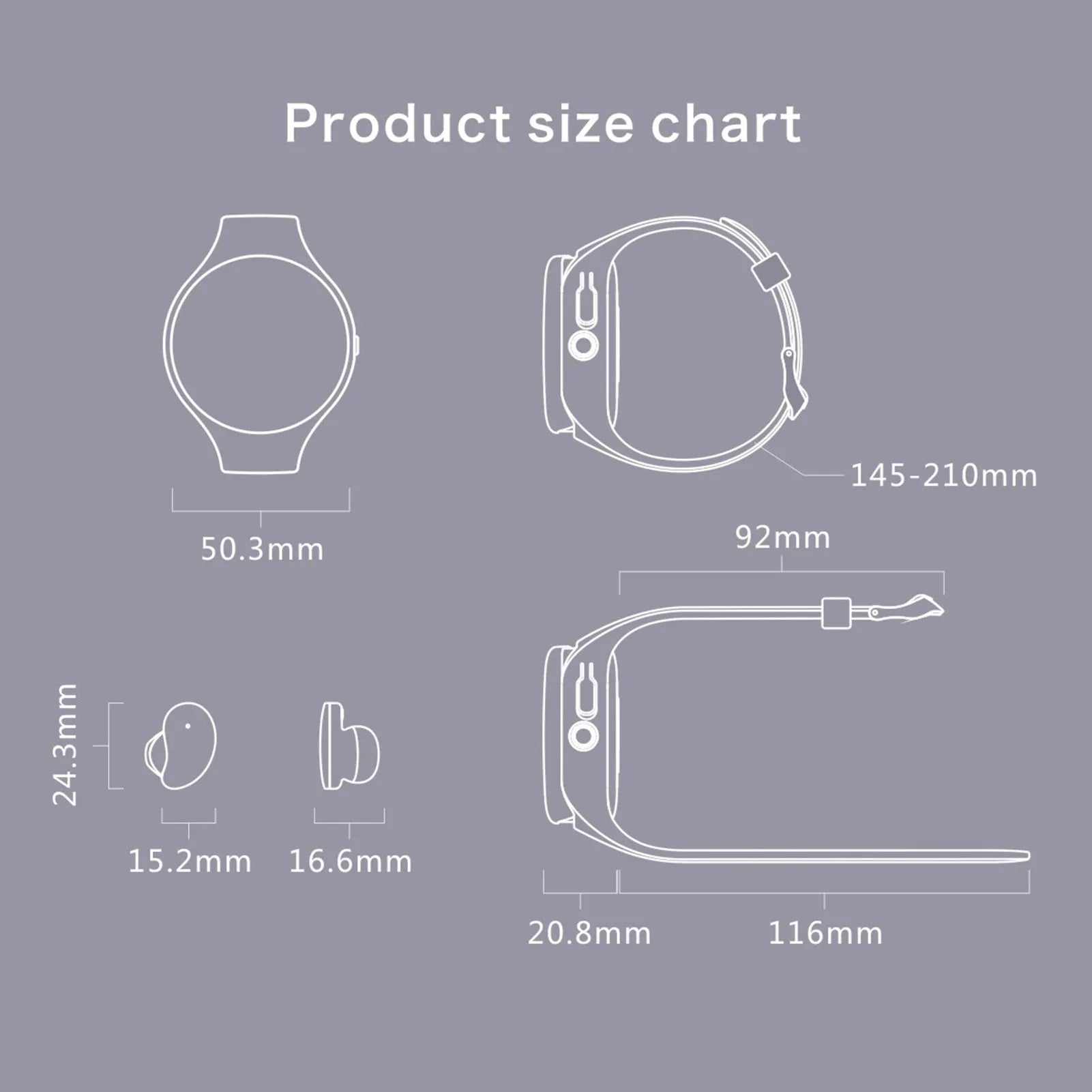 Black detachable smart sports bracelet with TWS Bluetooth earphones for fitness tracking and calls.
