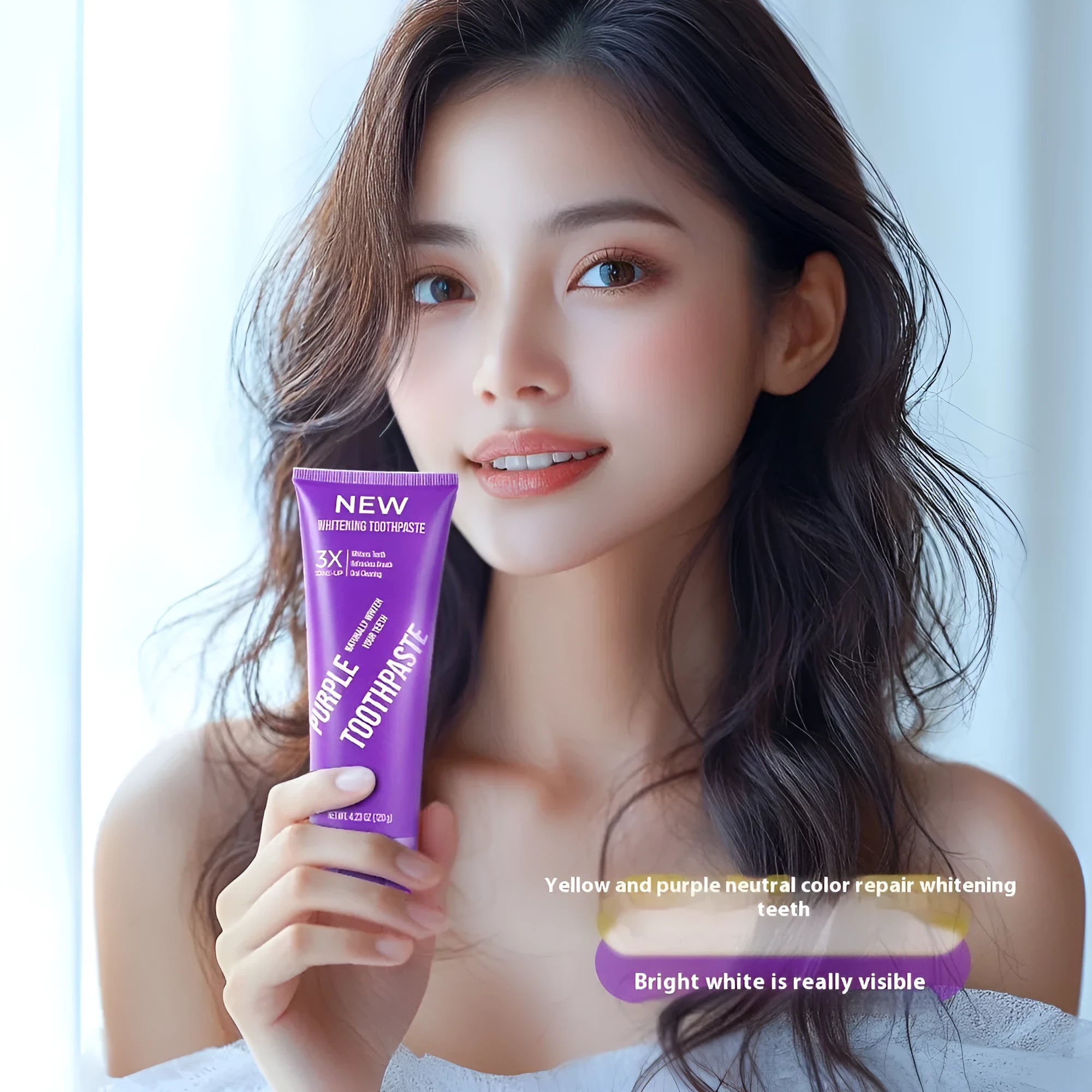 Purple whitening toothpaste for adults in 120g size with whitening function