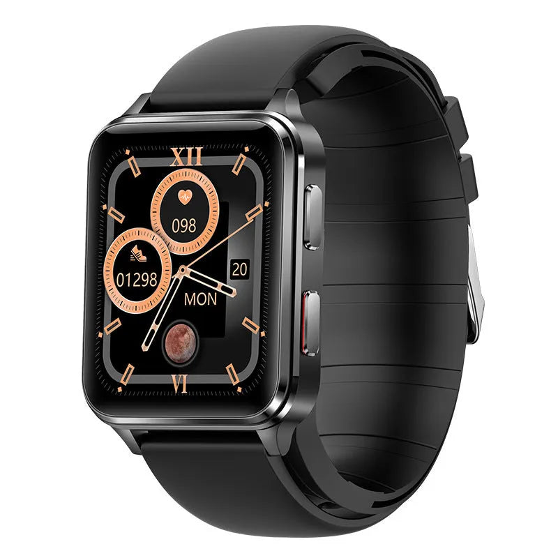 Multi-sport smartwatch with 1.7 inch tempered glass screen showing heart rate monitoring display