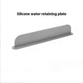 Grey silicone sink splash guard measuring 85 cm long, placed on a kitchen worktop.