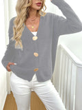 Women's black deer plush long sleeve sweater coat with princess sleeves in street hipster style.