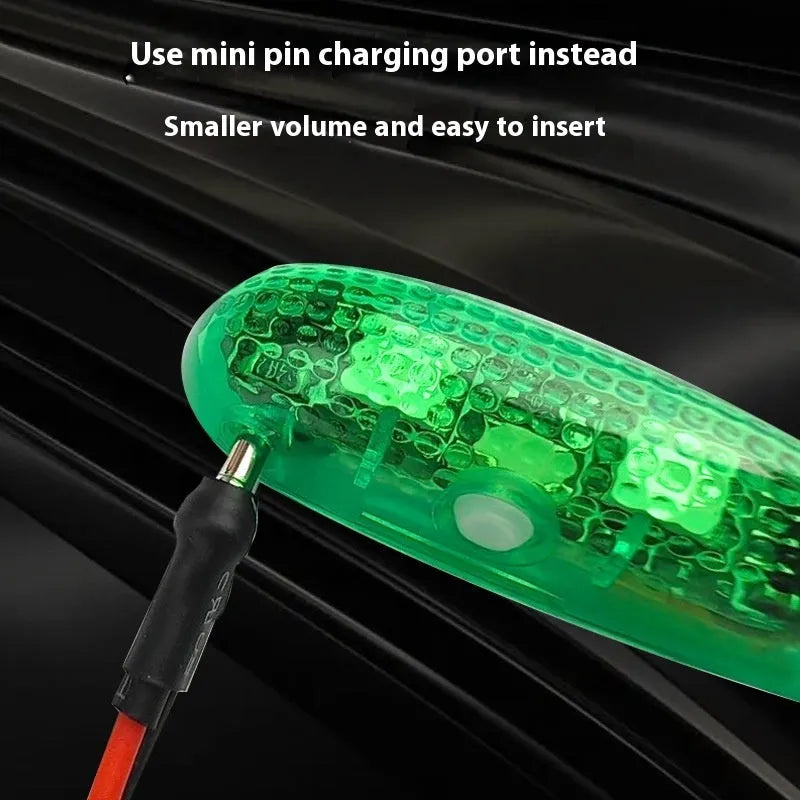 Three small V3 wireless charging waterproof LED navigation lights with adhesive backing for model boats and cars.