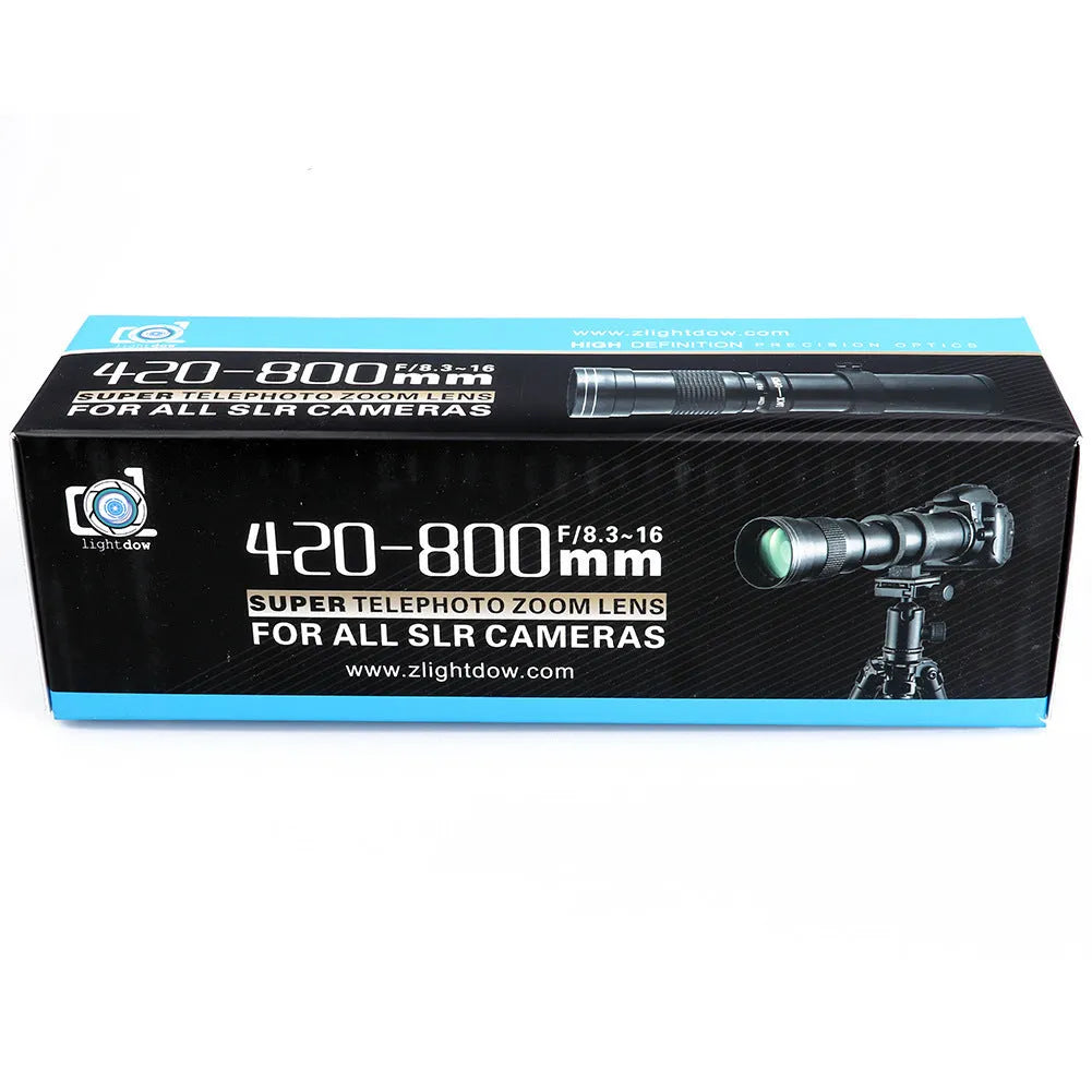 420-800mm manual focus telephoto zoom adapter lens for cameras with 67mm filter thread