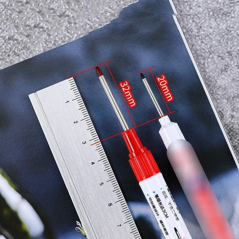 Oil-based quick-dry waterproof marker for woodworking in black, red, blue, and green colours