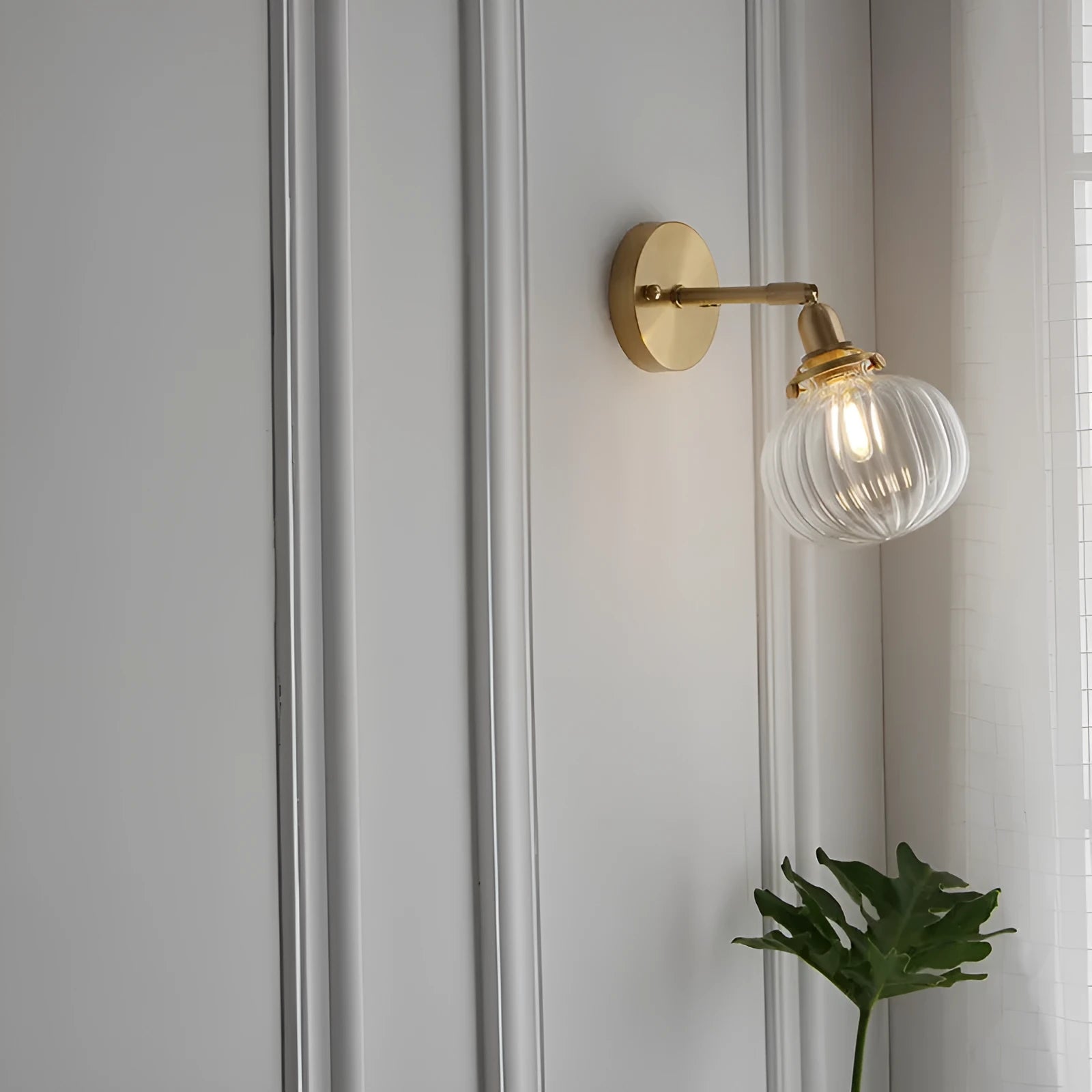 Glass wall lamp with water ripple or blue shade for living room or bedroom