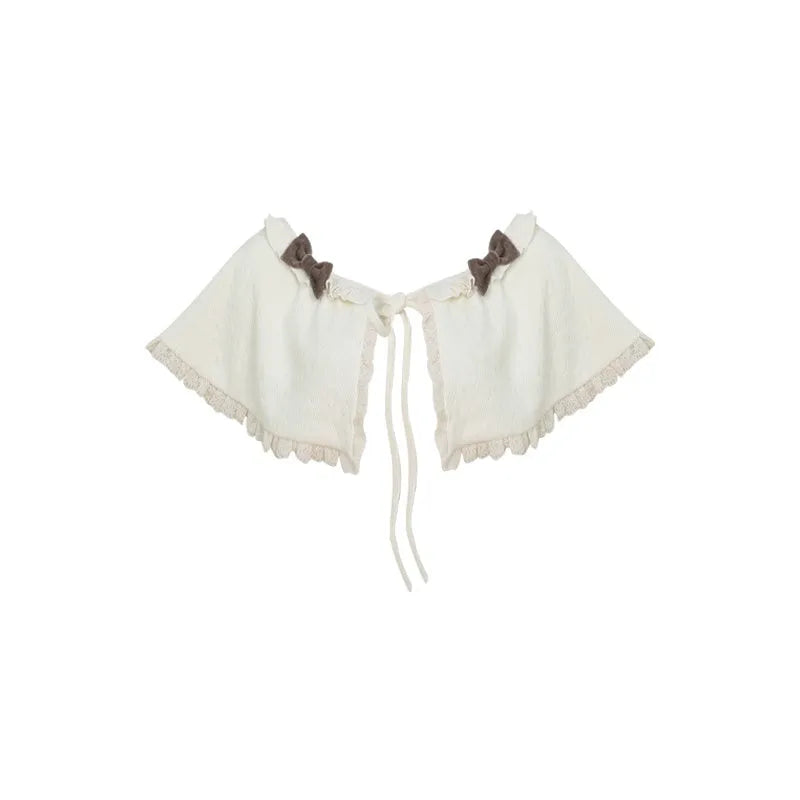 Apricot knitted top, brown hip skirt and apricot shawl three-piece set in sizes S M XS