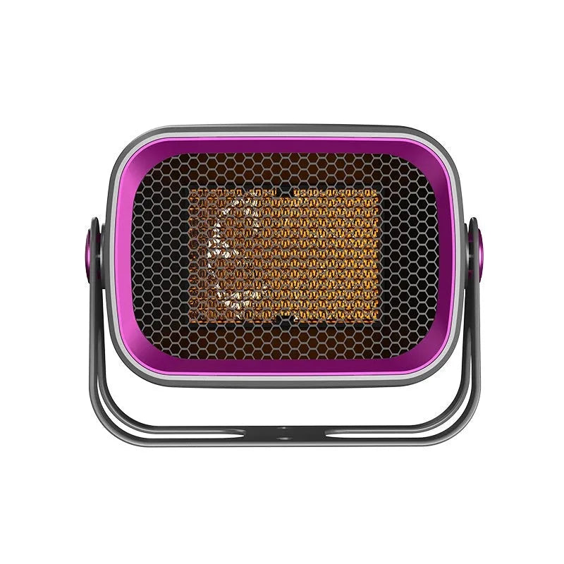 White PTC ceramic desktop electric heater with rotatable base and push-button controls