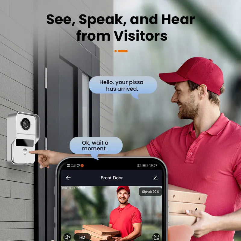10-inch video intercom doorbell system with HD camera and ethernet connection for home security