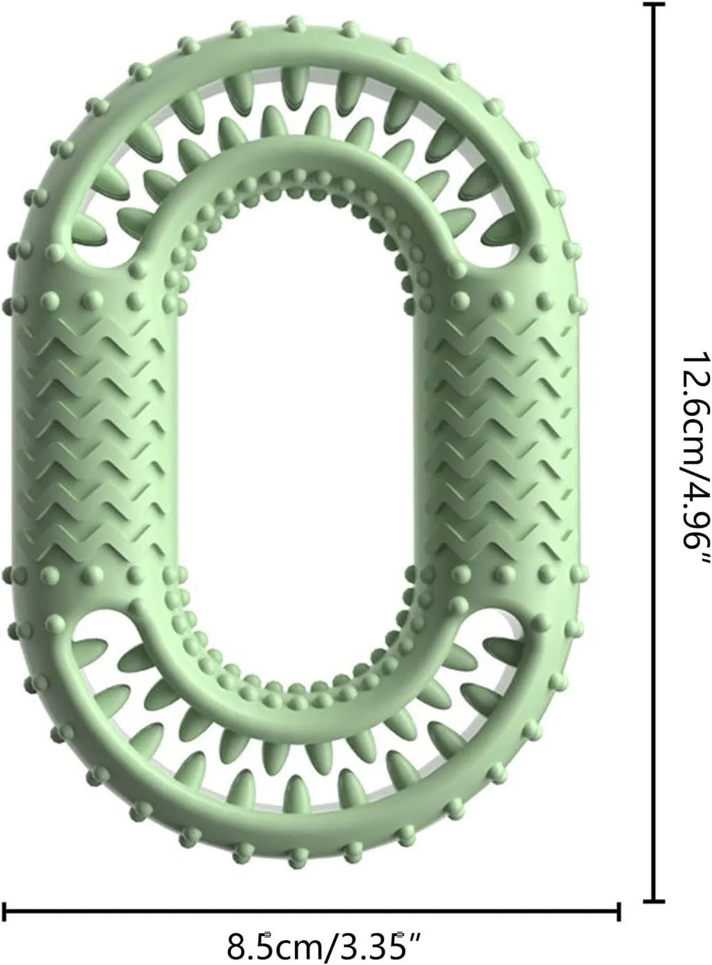 Blue O-ring dog chew toy for aggressive chewers with dental benefits
