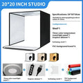 50cm folding studio light box with USB-powered adjustable three-colour lighting for product photography
