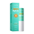 Anti-chapped moisturising lipstick tube with hyaluronic acid and vitamin E labelling