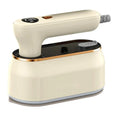Light purple foldable portable travel iron with a ceramic soleplate on a white background.