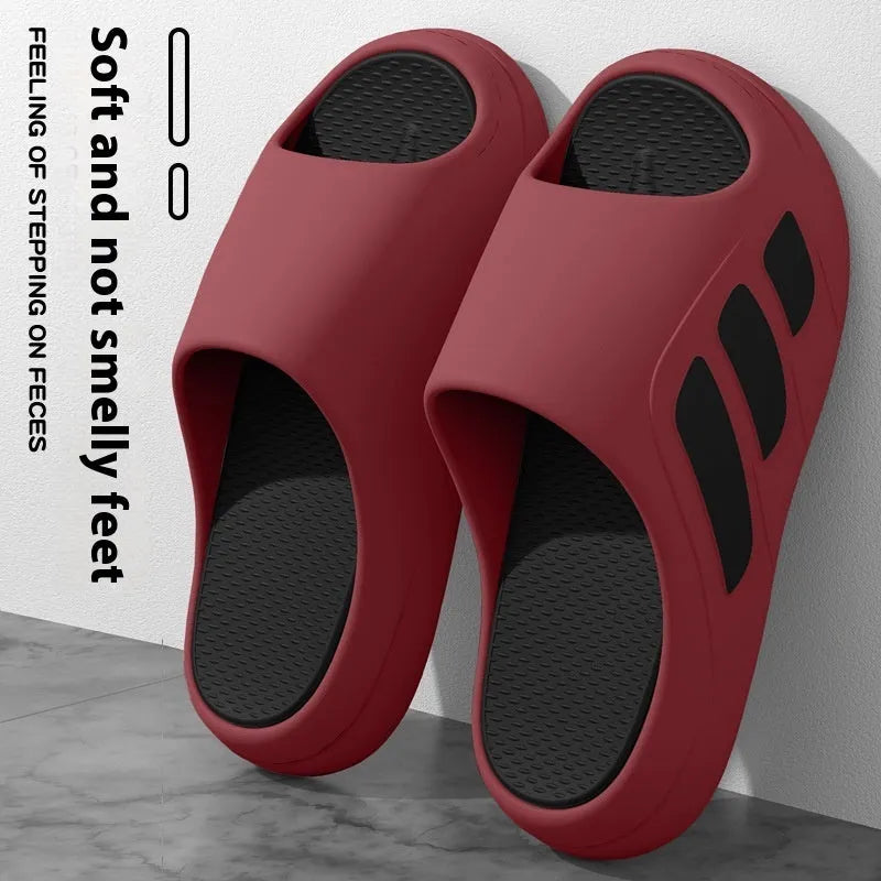 EVA platform slippers with injection moulded soles and letter detail in multiple colour options