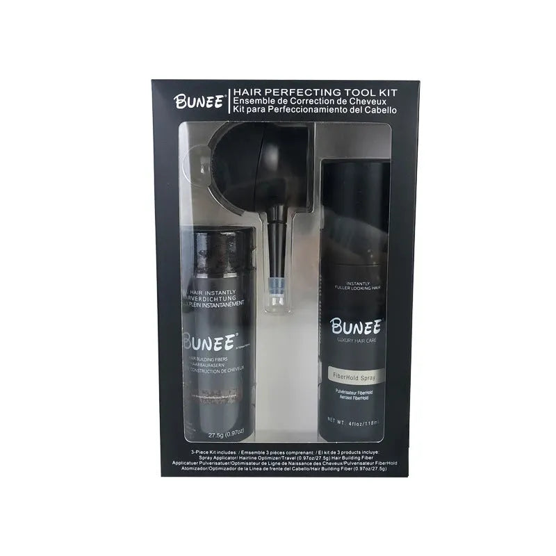 Dense hair fibre powder 275g three-piece kit with nozzle applicator and styling spray bottle