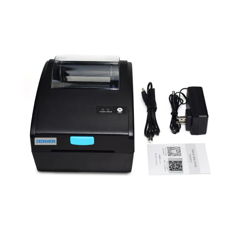 White Bluetooth thermal label printer with USB connectivity for shipping labels