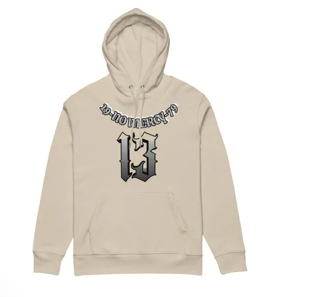 Men's fleece-lined hooded sweater in loose fit pullover style for business and team wear