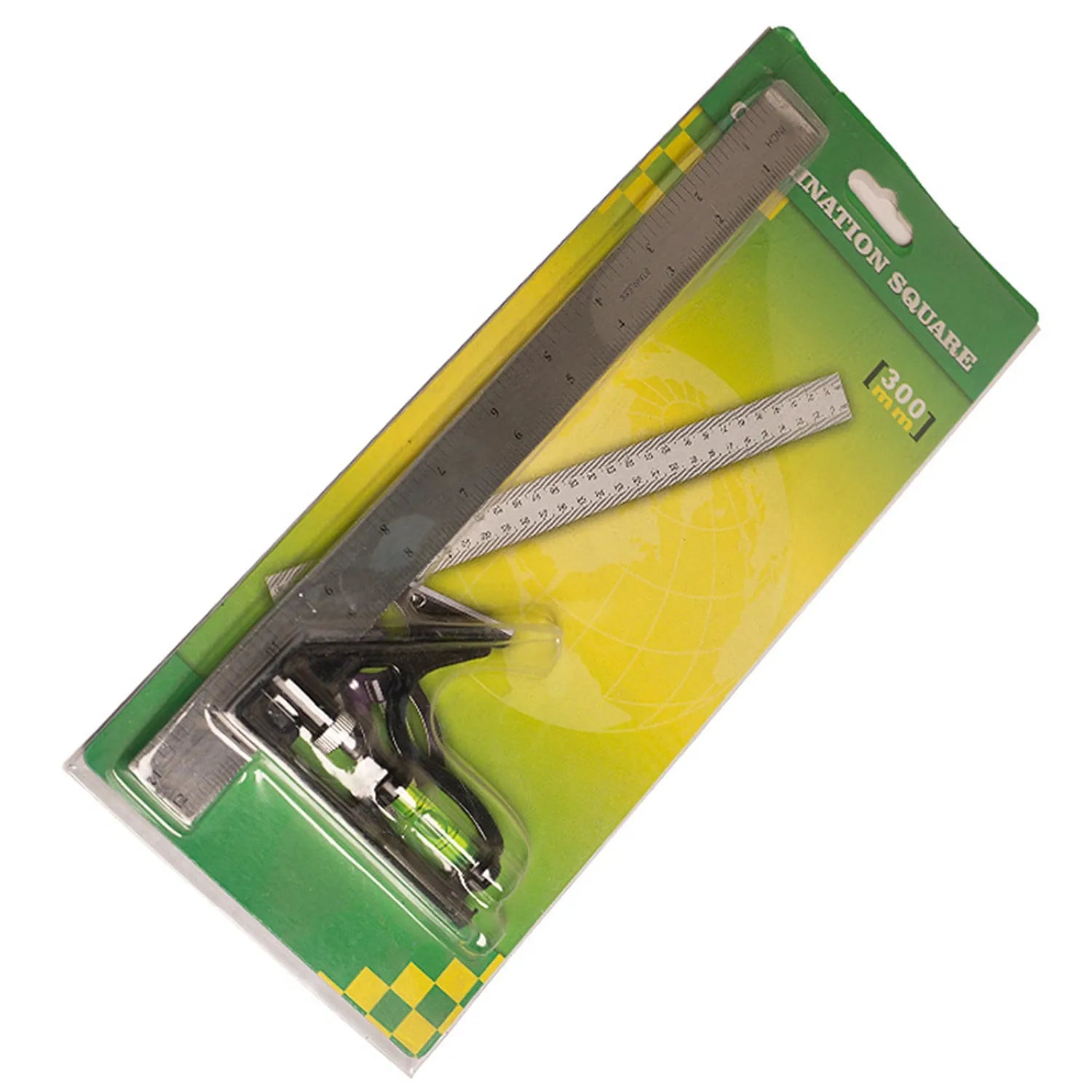 Thin red 7 inch metal combination angle ruler for civil surveying with metric scales on both sides