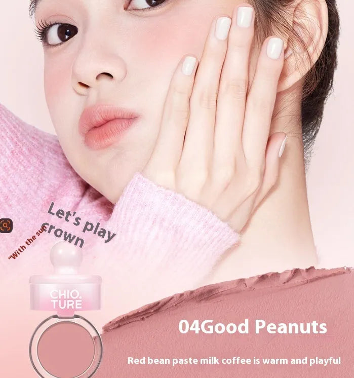 Can powder blusher mud blush powder in nude colour scheme with shimmer effect