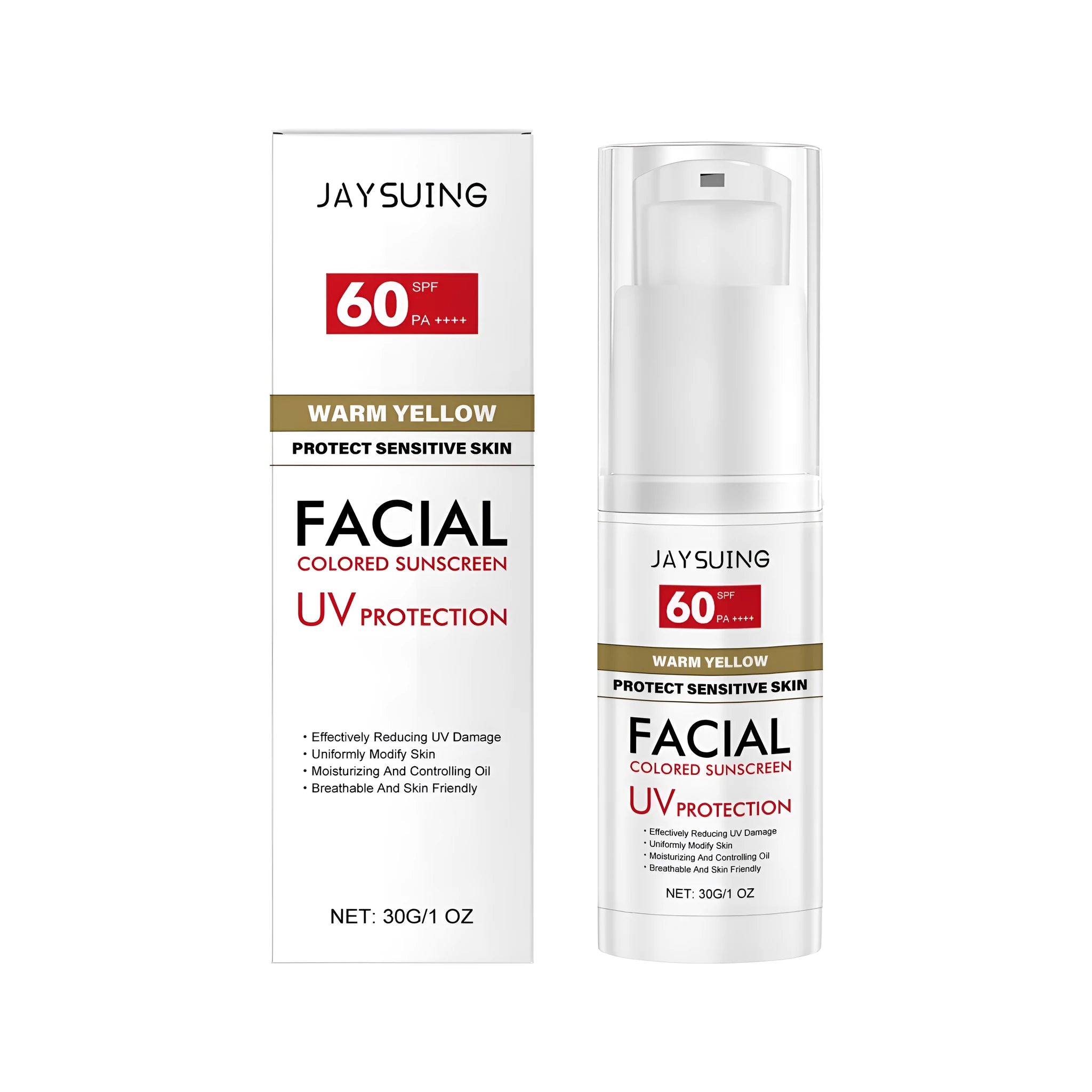 30g tube of lightweight sunscreen with titanium dioxide and hyaluronic acid.